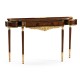 Louis IV style narrow mahogany & gilded console