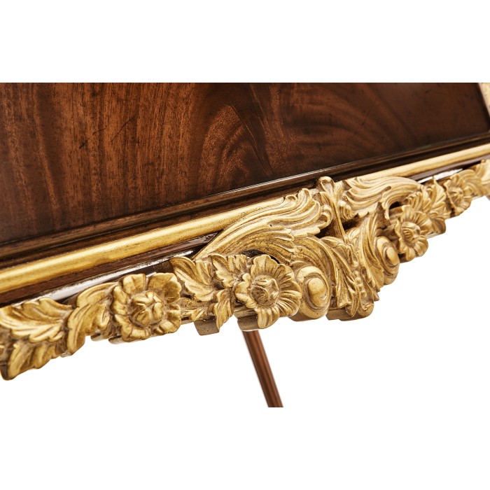 Louis IV style mahogany & gilded square side table