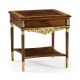 Louis IV style mahogany & gilded square side table
