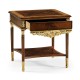 Louis IV style mahogany & gilded square side table
