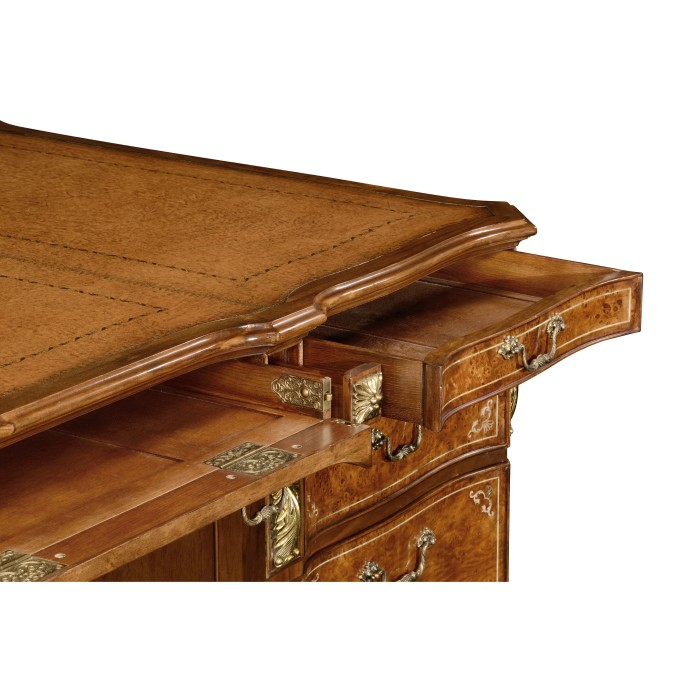 Burl & Mother of Pearl Faux Partners Desk