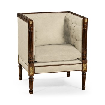 Regency Style Club Chair with Brass Detailing