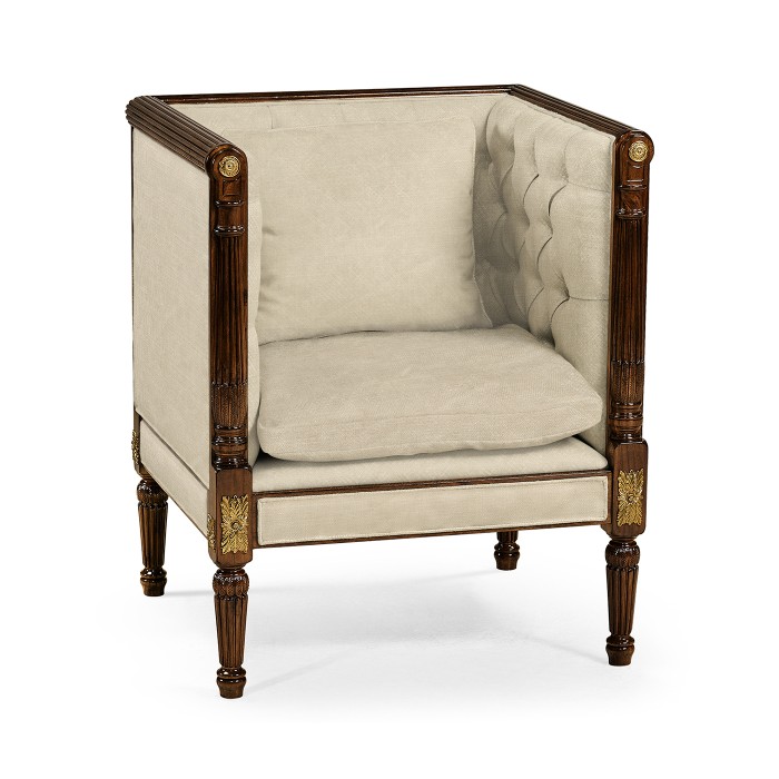 Regency Style Club Chair with Brass Detailing
