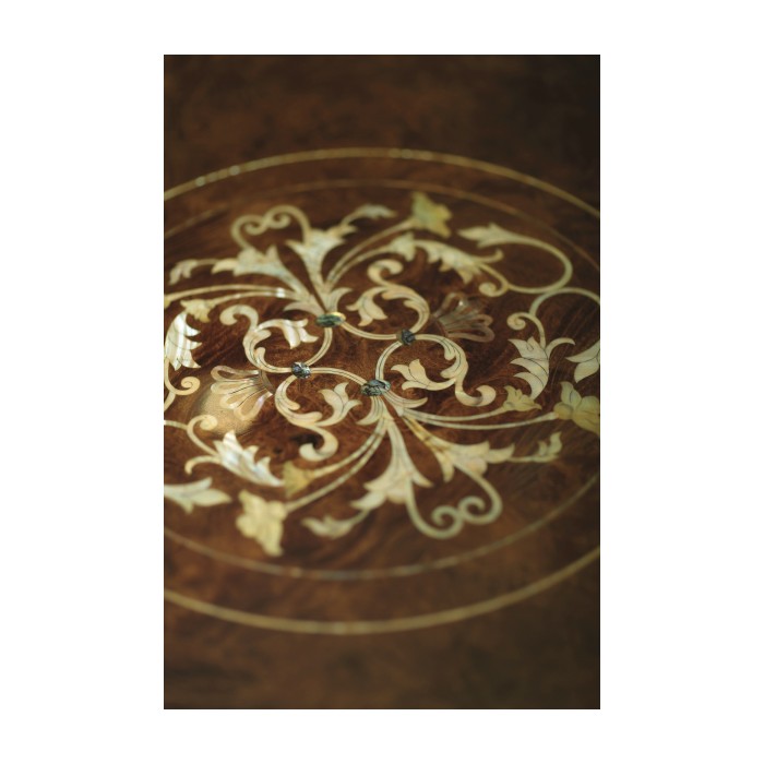 Burl & mother of pearl centre table