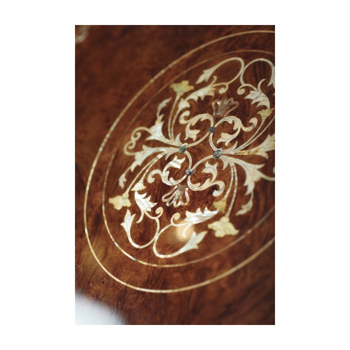 Burl & mother of pearl centre table