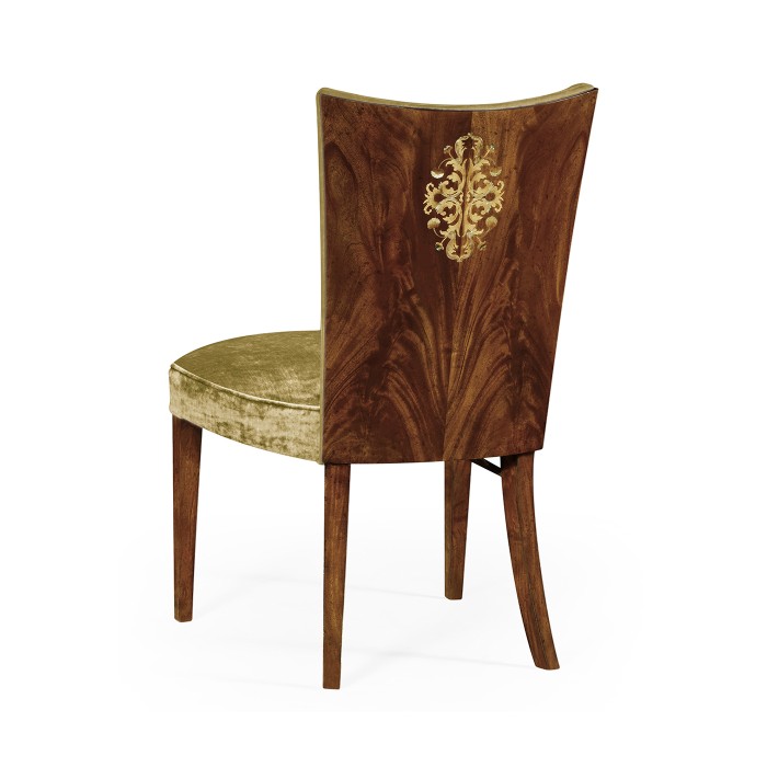 Biedermeier Style Dining Side Chair with Fine Mop & Marquetry Inlay
