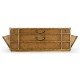 Travel trunk style coffee table with storage and brown leather