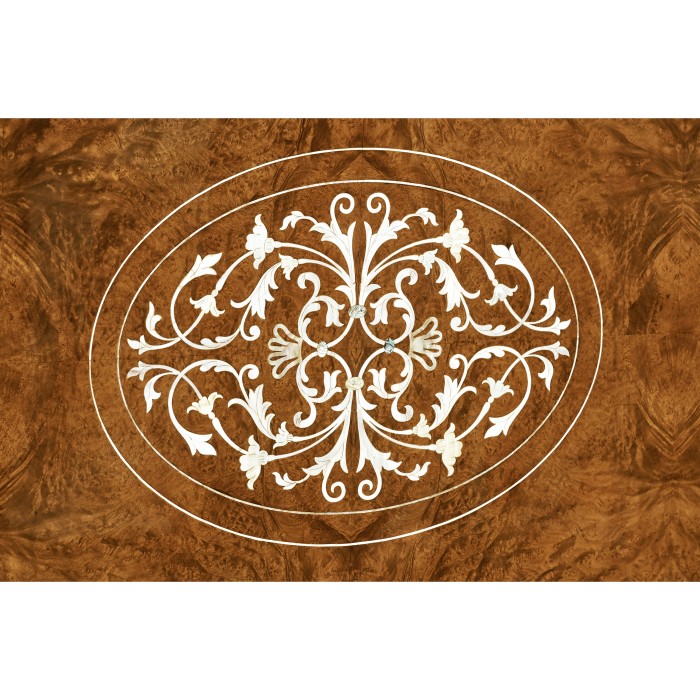 Louis XV Style Burl Walnut & Mother Of Pearl UK Queen Bed
