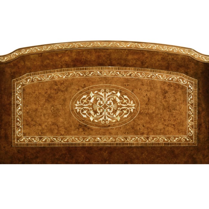Louis XV Style Burl Walnut & Mother of Pearl US King Bed