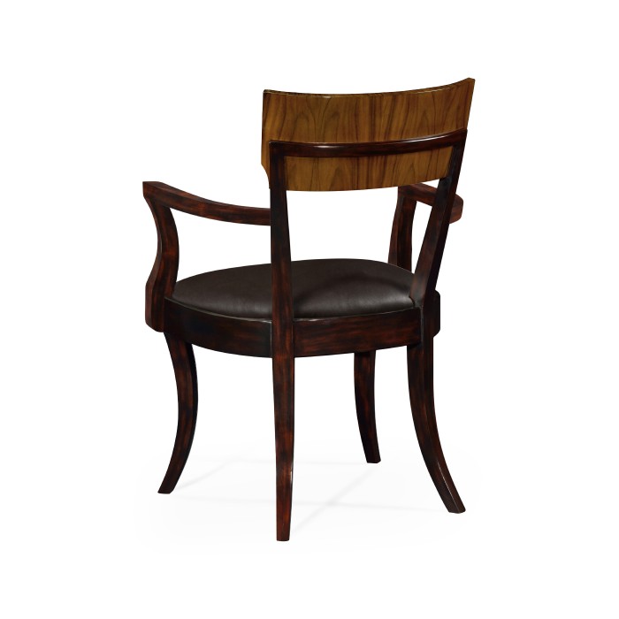 Art Deco High Lustre Rosewood Dining Arm Chair