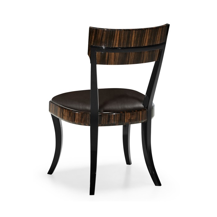 Art Deco Macassar Ebony High Lustre Dining Side Chair