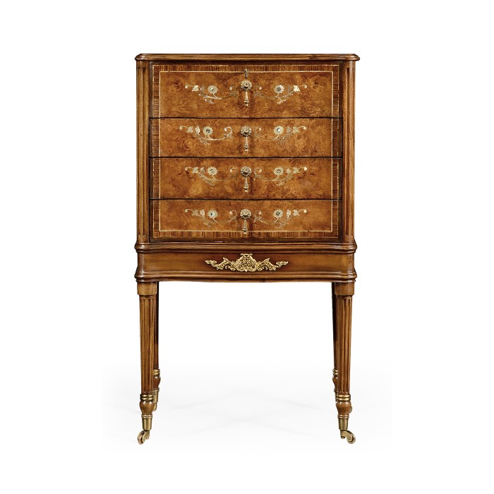 Burl & Mother of Pearl Collectors Cabinet