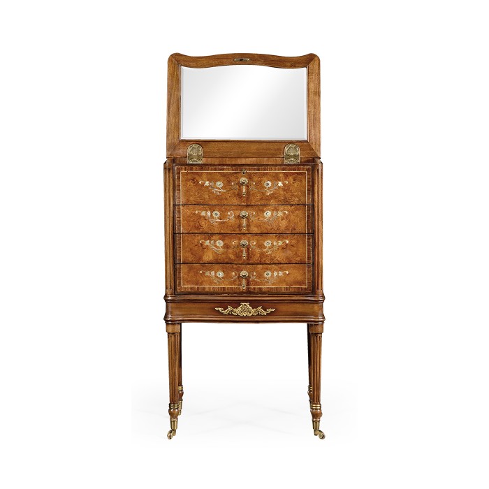 Burl & Mother of Pearl Collectors Cabinet