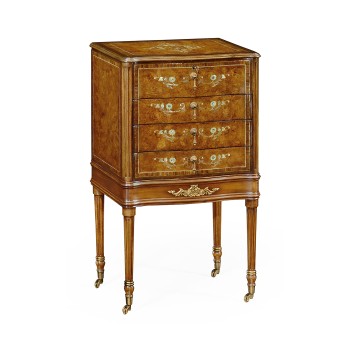 Burl & Mother of Pearl Collectors Cabinet