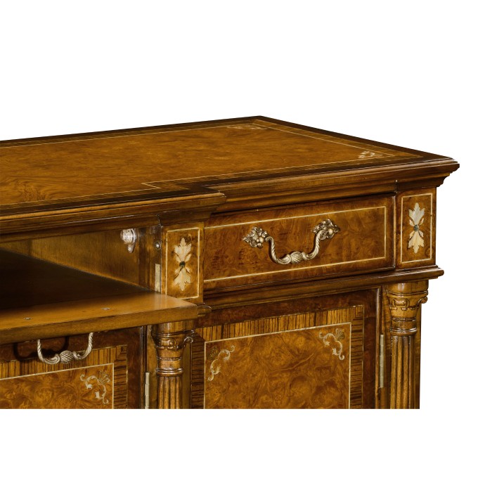 Burl & Mother of Pearl Inlaid Sideboard (Wood Door)
