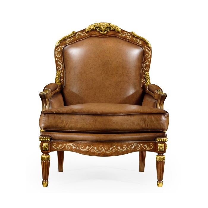 Burl & Mother of Pearl Inlaid Arm Chair