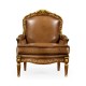 Burl & Mother of Pearl Inlaid Arm Chair