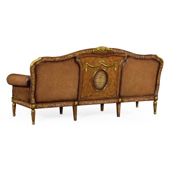 Burl & Mother of Pearl Inlaid Three-Seater Sofa