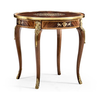 Mahogany lamp table with mother of pearl & marquetry