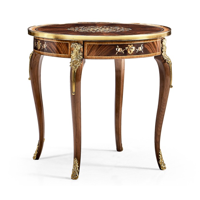 Mahogany lamp table with mother of pearl & marquetry