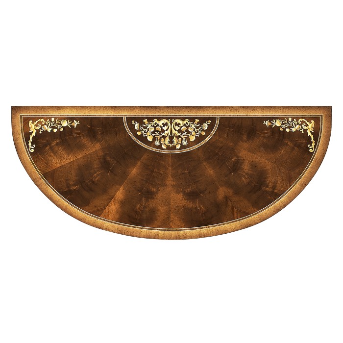Mahogany & Mother of Pearl Demilune Cabinet