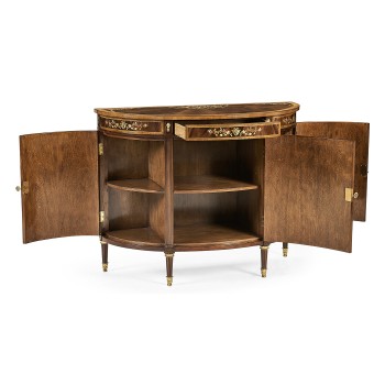Mahogany & Mother of Pearl Demilune Cabinet