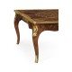 Mahogany Square Coffee Table with Brass Details