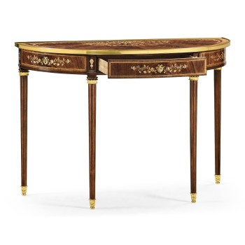 Mahogany Demilune Console Table