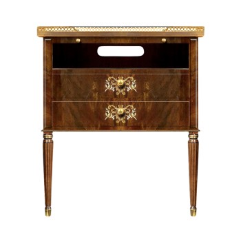 Swirl Mahogany & Mother of Pearl Nightstand