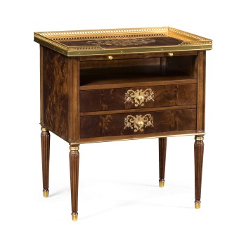 Swirl Mahogany & Mother of Pearl Nightstand