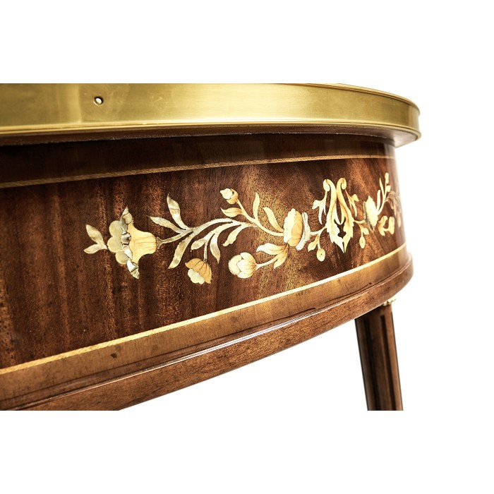 Large Demilune Console Table with Low Shelf