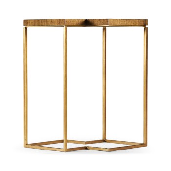 Double Diamond Bookmatched Walnut Side Table