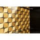 Black Bookcase with Interior Geometric Pattern