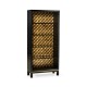 Black Bookcase with Interior Geometric Pattern