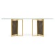 Rectangular Smoked Grey Eucalyptus & Glass Top Dining Table 84