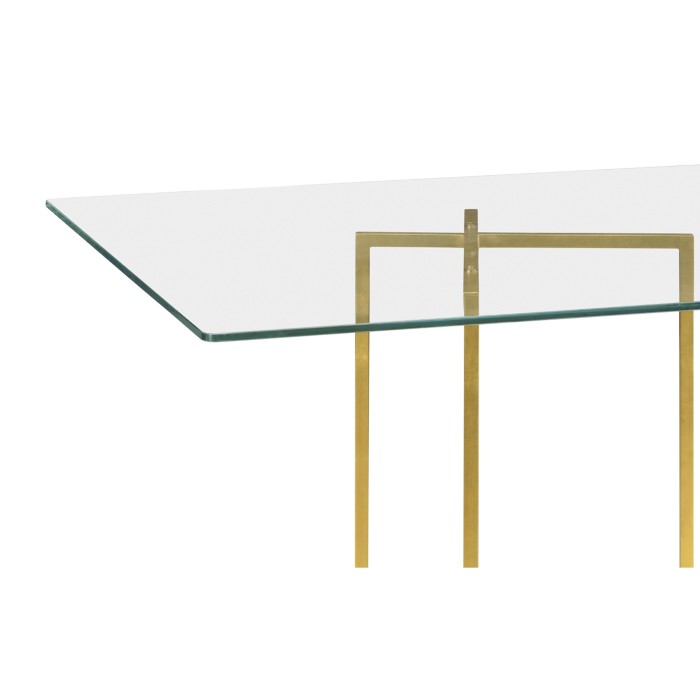 Rectangular Smoked Grey Eucalyptus & Glass Top Dining Table 84