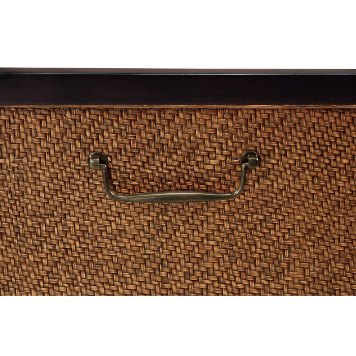 Bergere Brown Rattan Matte Sides & Back Occasional Chair