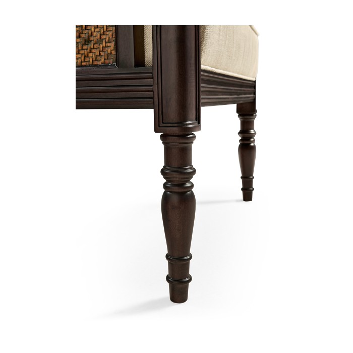 Bergere Brown Rattan Matte Sides & Back Occasional Chair