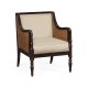Bergere Brown Rattan Matte Sides & Back Occasional Chair