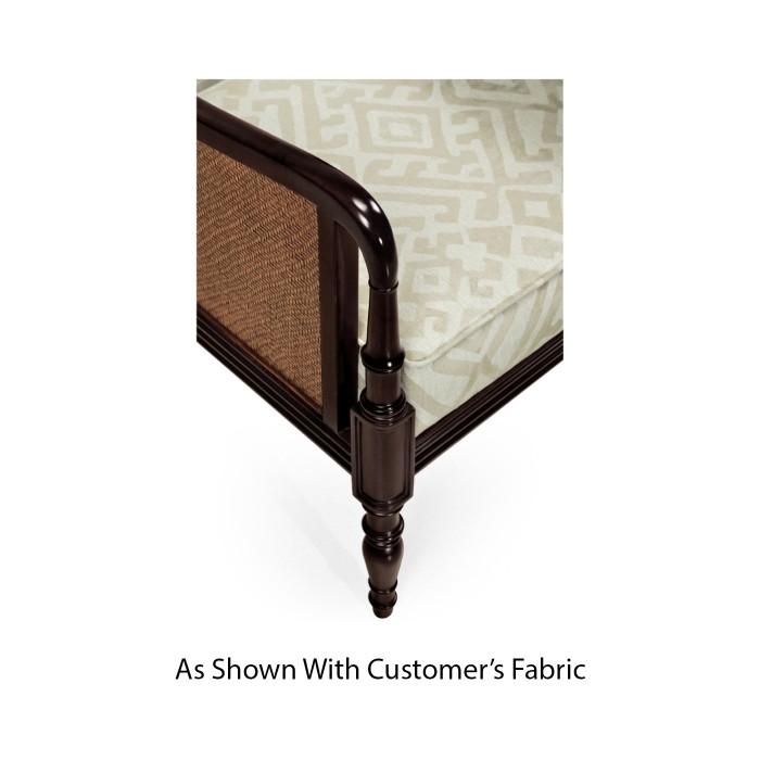 Bergere Brown Rattan Matte Sides & Back Occasional Chair