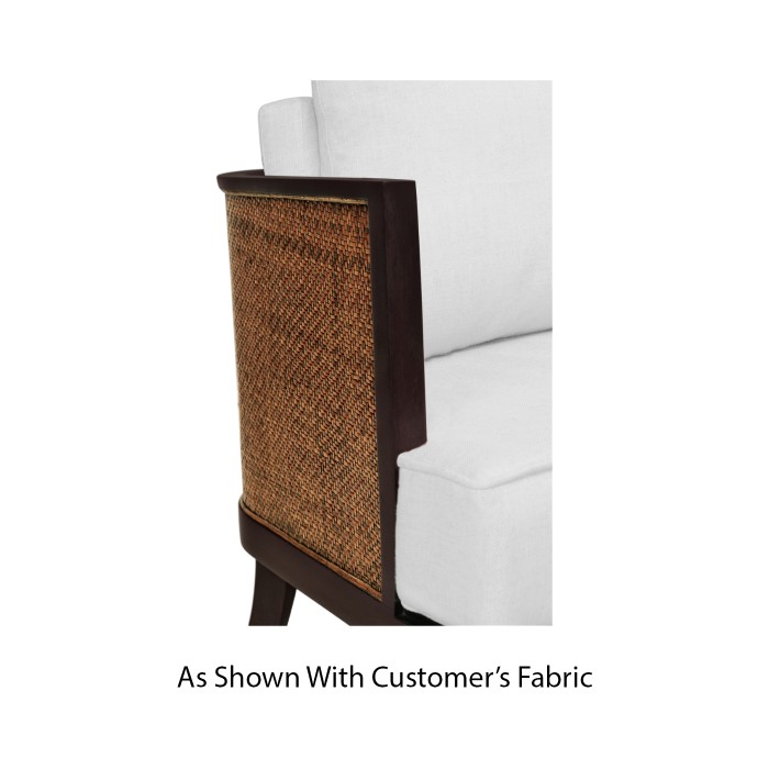 Langkawi Occasional Tub Chair with Rattan Matte Back