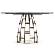 Round Geometric Dome Brass Dining Table with A Grey Marble Top 51
