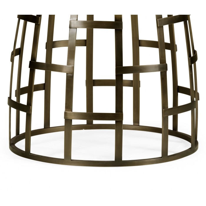 Round Geometric Dome Brass Dining Table with A Grey Marble Top 51