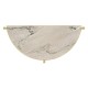 Small Solid Brass & Blanco Equador Marble Top Demilune Console Table