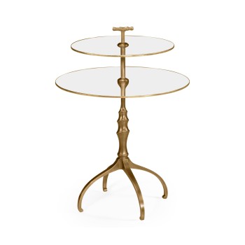 Round Bronze & Glass Side Table