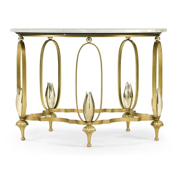 Gilded Centre Table with Green Marble Top