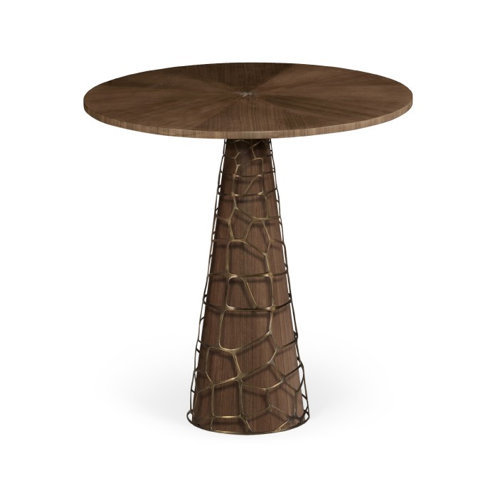Circular Natural Walnut Counter Table 36