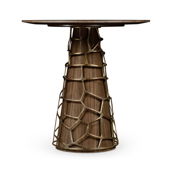 Circular Natural Walnut Bar Table 40