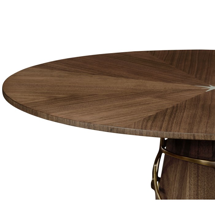 Circular Natural Walnut Bar Table 40