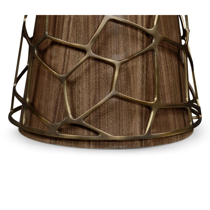 Circular Natural Walnut Bar Table 40